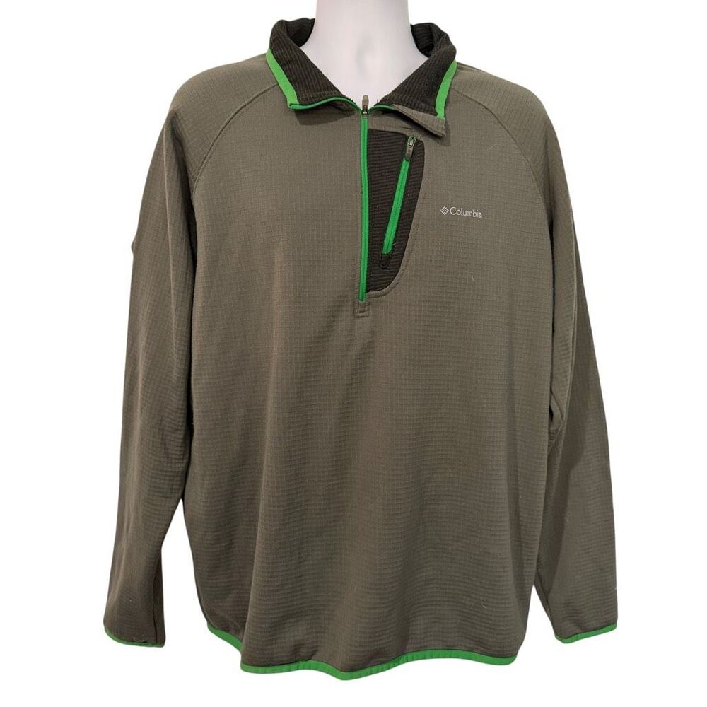 Columbia Omni-Wick Pullover Mens XL Gray 1/4 Zip Chest Pocket Outdoor